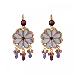 Precious sleeper earrings - purple