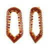Precious wide stud earrings - red
