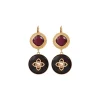 Prestige thin sleeper earrings - red