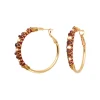 Salina hoop earrings - garnet