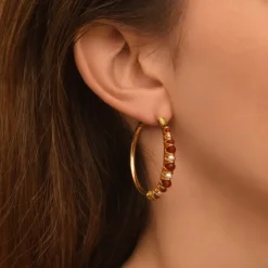Salina hoop earrings - orange