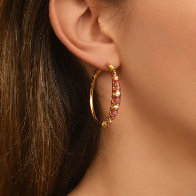 Salina hoop earrings - roses