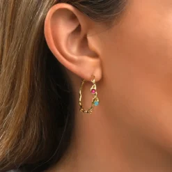 Small Océane hoop earrings – turquoise and red