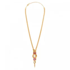 Soleil mid-length thin necklace - pink