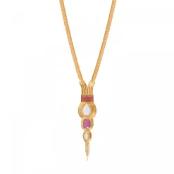 Soleil mid-length thin necklace - pink