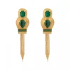 Sun clip-on earrings - green