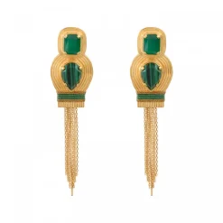 Sun clip-on earrings - green