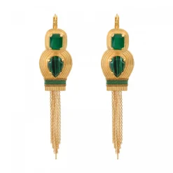 Sun sleeper drop earrings - green