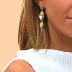 Sun-shaped pierced stud earrings - multicoloured