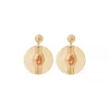 Sun-shaped pierced stud earrings - orange