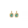 Sun-shaped sleeper earrings - green