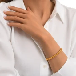 Tess adjustable bangle bracelet - gold