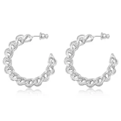 Tess hoop earrings - silver