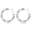 Tess twisted hoop earrings - silver