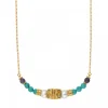 Tiki adjustable chain necklace - turquoise