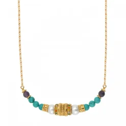 Tiki adjustable chain necklace - turquoise