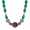Tiki adjustable necklace - turquoise