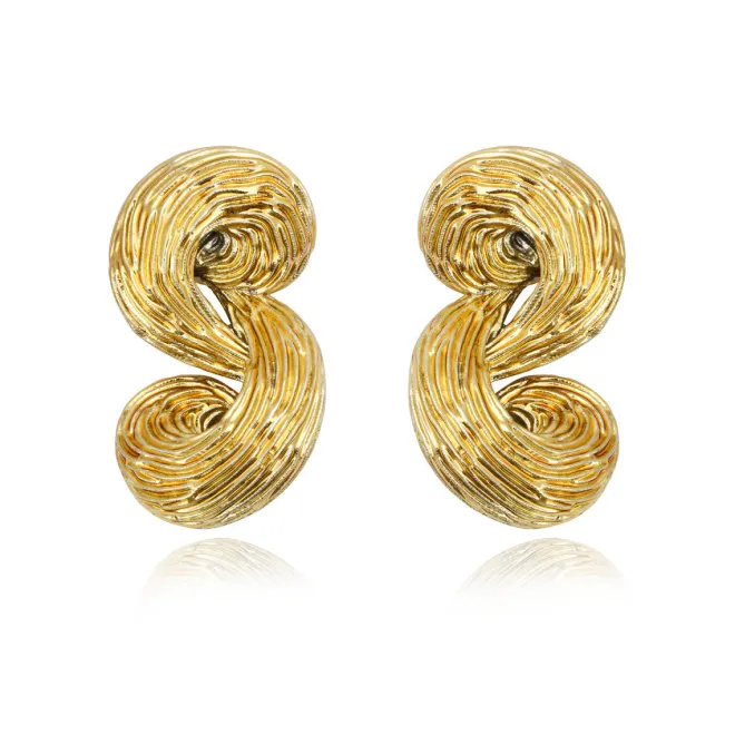 Zaza clip-on earrings - gold