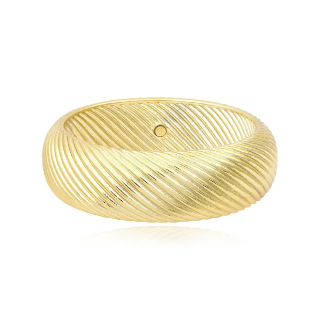 Zaza grooved bangle bracelet - gold
