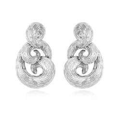 Zaza wave clip-on earrings - silver