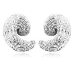 Zaza wide clip-on earrings - silver