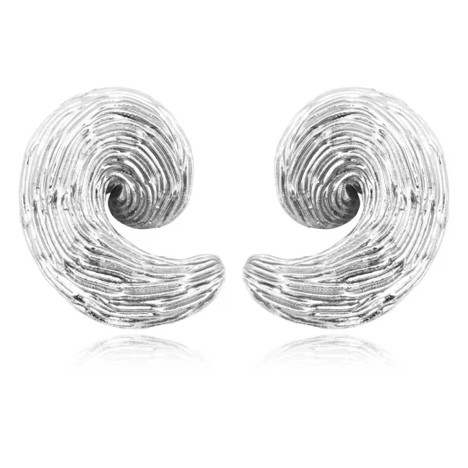 Zaza wide clip-on earrings - silver