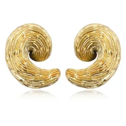 Zaza wide clip-on earrings - gold