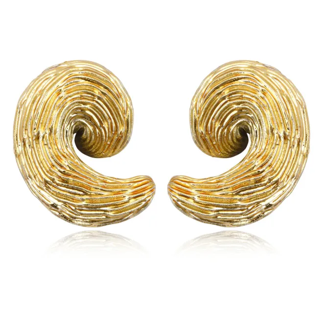 Zaza wide clip-on earrings - gold